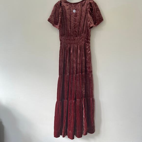 Anthropologie Velvet Maxi Dress in Deep Red - Picture 11 of 11